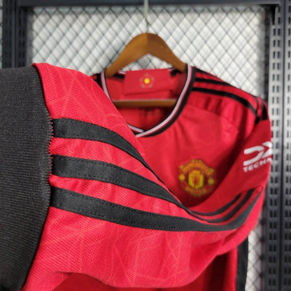 Camiseta Manchester United Manga Larga Local 2023/24 Versión Fan