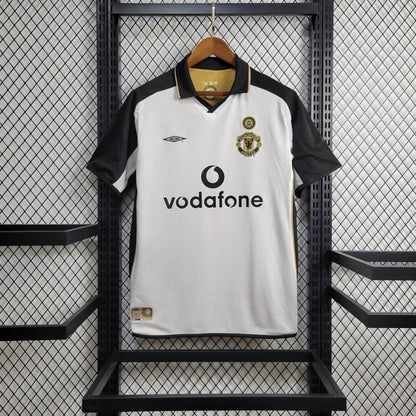 Camiseta Manchester United Blanco Retro 2001/02 Versión Fan