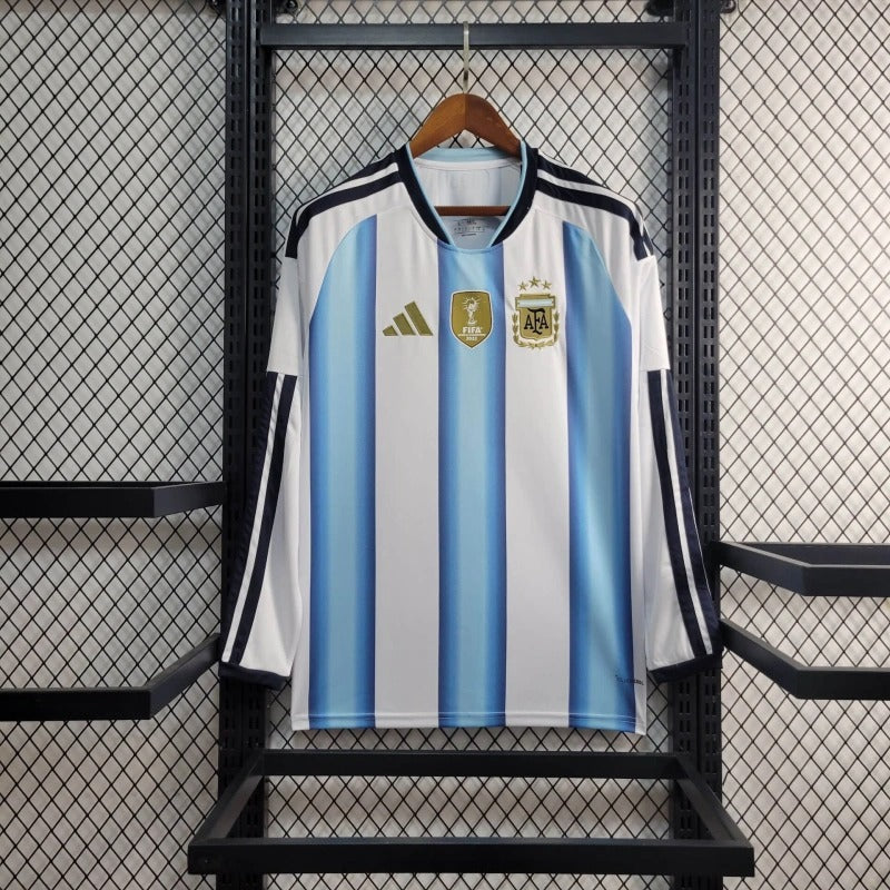 Camiseta Argentina Manga Larga Local 2026 Versión Fan
