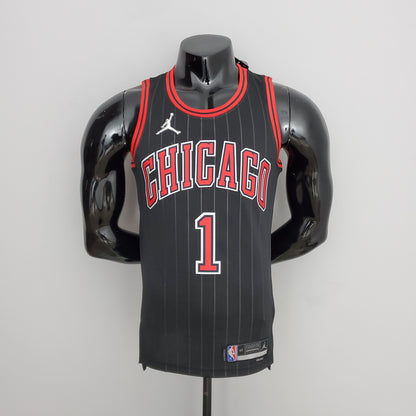 Camiseta Chicago Bulls Jordan Negra NBA 75 Aniversario