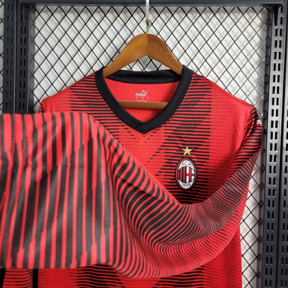 Camiseta AC Milán Local Manga Larga 2023/24 Versión Fan