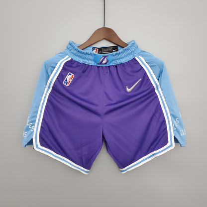 Camiseta Los Ángeles Lakers City Edition Shorts Morados