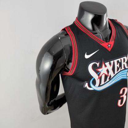 Camiseta Philadelphia 76ers Allen Iverson Negra