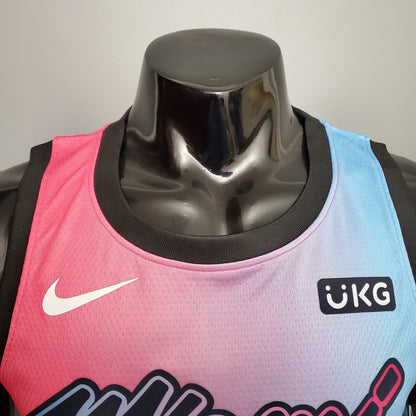 Camiseta Miami Heat "City Edition" Degradado Celeste Rosa