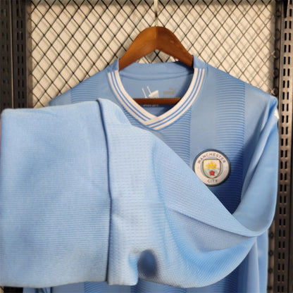 Camiseta Manchester City Local Manga Larga 2023/24 Versión Fan